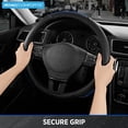thumbnail image 3 of Road Comforts Steering Wheel Cover,Piping LeatherSteering Wheel Cover,Anti-Slip,Universal Fit,Blue, 3 of 8