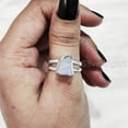 thumbnail image 3 of Rainbow Moonstone Ring, Rough Moonstone Gemstone Ring, June Birthstone, Twisted 2 Band, 925 Sterling Silver, Womens Ring, Christmas, Thanksgiving, Handmade, Statement Jewelry, Rough Gemstone Jewelry, 3 of 5