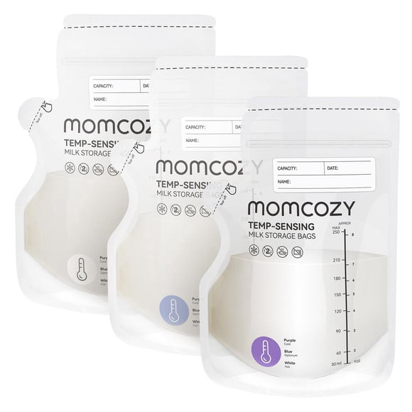 Momcozy Disposable Temp Sensing Breastmilk Storage Bags – Spout Type B2, 250ml, 60 Bags