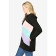thumbnail image 3 of Woman Within Plus Size Color Block Hoodie Sweatshirt, 3 of 5