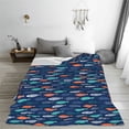 thumbnail image 5 of Cauagu Colorful Fish 3 Pattern Flannel Bed Blankets,Fleece Blanket Comfortable Air Conditioning Blanket for Sofa Bed Travel Couch & Living Room -80"x60", 5 of 8
