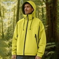 thumbnail image 2 of SERTG Men's Casual Sport Hooded Windbreaker Pullover Fall Winter Windproof Water Repellent Zip Pockets Outdoor Jacket for Men(Yellow,XL), 2 of 9