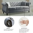 thumbnail image 6 of 80 Inch Chesterfield Sofa, Velvet Couch with Deep-Button Tufting, Modern Classic Design Sofa Quilted Upholstery, Furniture for Living Room, Office, Salon, Lounge, Grey, 6 of 8