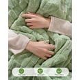 thumbnail image 2 of Ocuuziisu 50" × 60" Heated Throw Blanket — 9 Heat Levels, 1–10H Timer, Fast Even Warming Electric Blanket Throw, Machine Washable — Green & Gray, 2 of 8