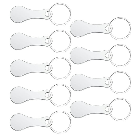 LULULION Stainless Steel Shopping Cart Keychain Shopping Cart Label Silver