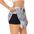 thumbnail image 3 of Lsque Cactus Printed Women's Running Shorts with Liner Pockets,Elastic Quick Dry Workout Athletic Gym Yoga Shorts,Womens High Waist Shorts-Small, 3 of 9