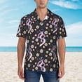 thumbnail image 4 of Balery Snake And Floral1 Print Men's Hawaiian Shirts Short Sleeve Beach Shirt Relaxed Fit Vacation Button Down Shirts-Small, 4 of 9