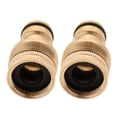 thumbnail image 1 of Conector de manguera de jardín Cola 2 piezas de latón GHT de 3/4 pulgadas adaptador de grifo de agua, 1 of 7
