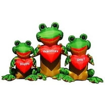 9' Air Blown Inflatable Valentine's Day 3 Frogs w/ Hearts Yard Decoration