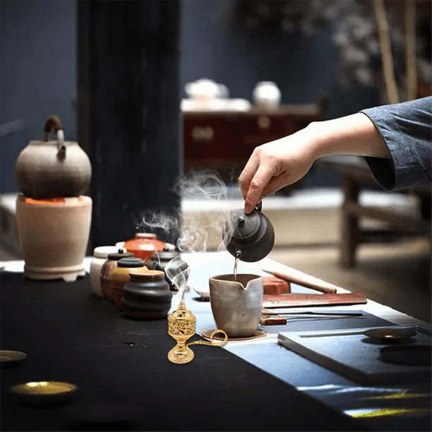 Charcoal Incense Burner Gold Incense Holder Charcoal for Incense