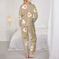 thumbnail image 5 of Kll Egg And Avocado Print Women'S Long Sleeve Pajamas With Pants Sleepwear Loungewear 2 Set-Small, 5 of 9