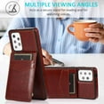 thumbnail image 6 of Dteck Back Wallet Phone Case for Samsung Galaxy A72 5G with ID & Credit Card Holder Slots Pockets Wallet Back Cover Stand Flip Folio Leather Cell Cases Women Men, Brown, 6 of 6