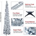 thumbnail image 4 of Christmas Tree,5ft Collapsible Pop Up Christmas Tree Silver Tinsel Coastal Christmas Tree for Holiday Xmas Decorations,Home Display, Office Decor, 4 of 7