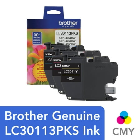 Brother Genuine LC30113PKS Standard-yield Color Printer Ink Cartridges