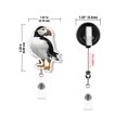 thumbnail image 3 of WIRESTER Set 2pcs Design Acrylic Key Card Holder Belt Clip Reel Id Badge Retractable - Atlantic Puffin Birds, 3 of 6