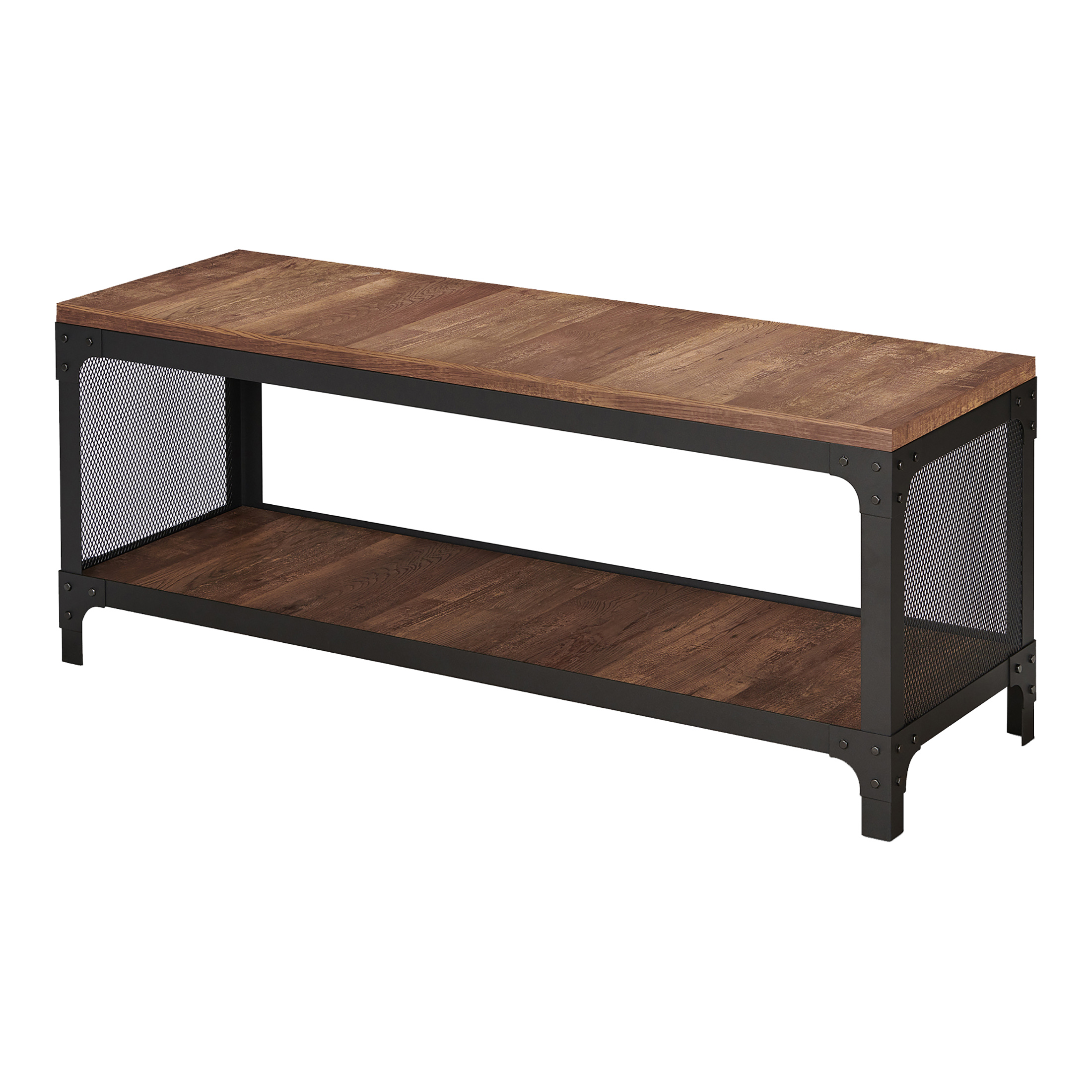 Furniture of America Bonfa 1-Shelf Bench, Reclaimed Oak