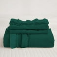 thumbnail image 3 of D.N.G. BEDDINGS Luxurious 3 Piece Double Ruffle Duvet Cover With Zipper Closure, 100% Egyptian Cotton, 800 Thread Cotton King/Cal King Size Teal Green Solid, 3 of 6