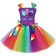 thumbnail image 3 of Disfraz de unicornio para niñas, fiesta de cumpleaños, vestidos de tutú, vestido de princesa unicornio con flores de arco iris, disfraces de Halloween para niñas pequeñas, 3 of 5