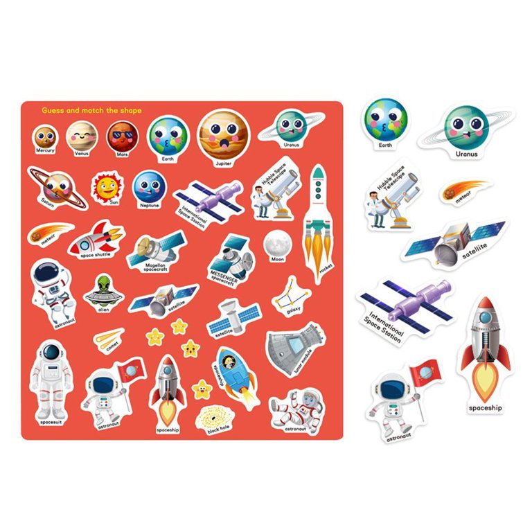 Reusable Sticker Books For Toddlers Age 1 2 3, Space, My Body And Vehicles  Stickers Toys 3-pack Gifts For Kids Boys Girls Preschool Educational Learni