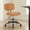 Brown, variant on MCQ Armless Office Desk Chair with Comfy Lumbar Support, Adjustable Height Rolling Swivel Computer Task Chair, White