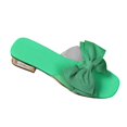 thumbnail image 2 of HNMKIU Women's Sandals Elegant Square Toe Slides with Bow Detail Comfortable Mid Heel Style for Women with Wide Feet Option Beach Shoes Green,6.5, 2 of 6