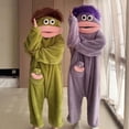 thumbnail image 3 of Adult Silly Onesie Funny Monster Hooded One Piece Loungewear Fleece Pajamas, 3 of 5
