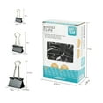 Pen + Gear Metal Binder Clips, Assorted Sizes, 200 Count, Black