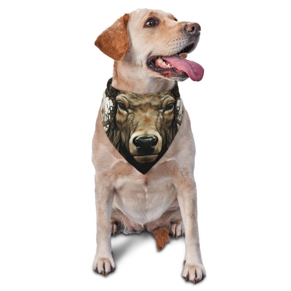 Soft Pet Bandana Triangle Scarf for Dogs Cats Washable Pet Bib Feeding Protection , Deer Antler Whitetail
