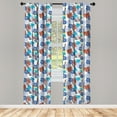 thumbnail image 3 of Ambesonne Floral Curtains, Hibiscuses on Plain Back Art, Pair of 28"x84", Sky Blue and Pale Redwood, 3 of 5