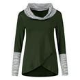 thumbnail image 6 of Women's Cowl Neck Striped Long Sleeve High-Low Hem Tunic Top, 6 of 7