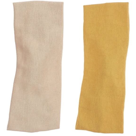 RENACLIPY 2-Pack Orange Satin Lined Elastic Headbands for Face Makeup and Hair, Water Absorbing, Comfortable for Home Use