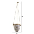 thumbnail image 2 of Nearly Natural 2ft Tuscan Hanging Ceramic Scroll Planter in Blue, 2 of 2