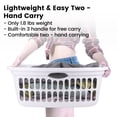 thumbnail image 3 of 4Pack of 50L(1.5 Bushel ) Large Hip-Hugger Portable Plastic Laundry Basket Stackable Storage Bin, White, 3 of 7