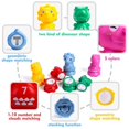 thumbnail image 2 of Juguetes apilables de bloques de dinosaurios, juguetes para contar y combinar formas, juguetes de dinosaurios, juguetes sensoriales, juguetes educativos apilables para niños pequeños, niñas, regalos d, 2 of 6