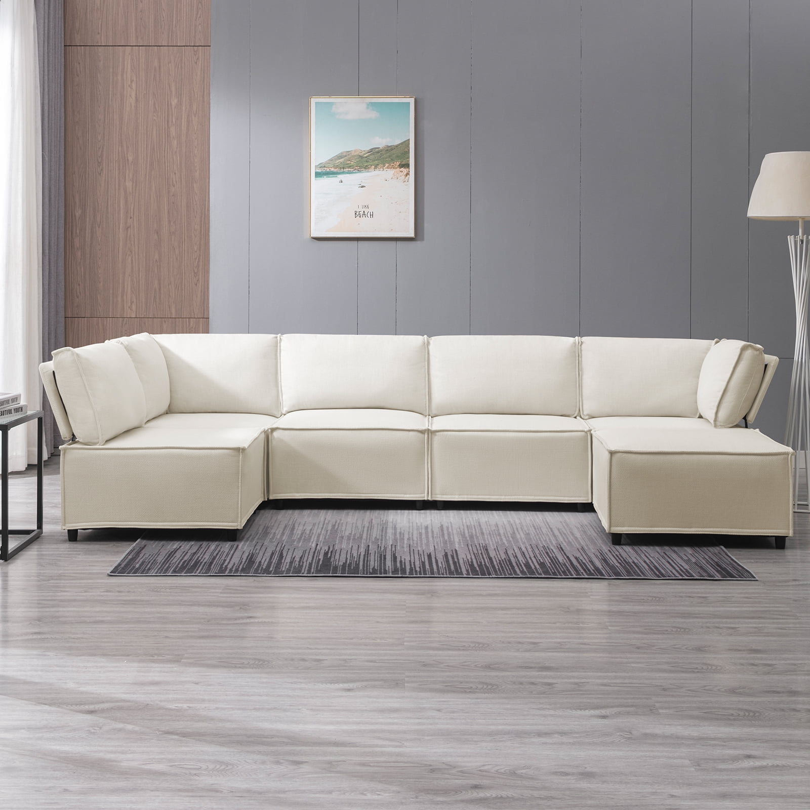 MUZZ Modular Sectional Sofa U/L Shaped Coach Modular Futon Sofa Bed