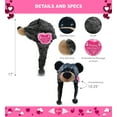 thumbnail image 2 of DolliBu Happy Mother's Day Super Soft Black Bear Plush Hat - Cute Stuffed Animal with Pink Heart Message for Best Mommy, Grandma, Wife, Daughter - Cute Wild Life Plush Toy Gift - 17" Inches, 2 of 6