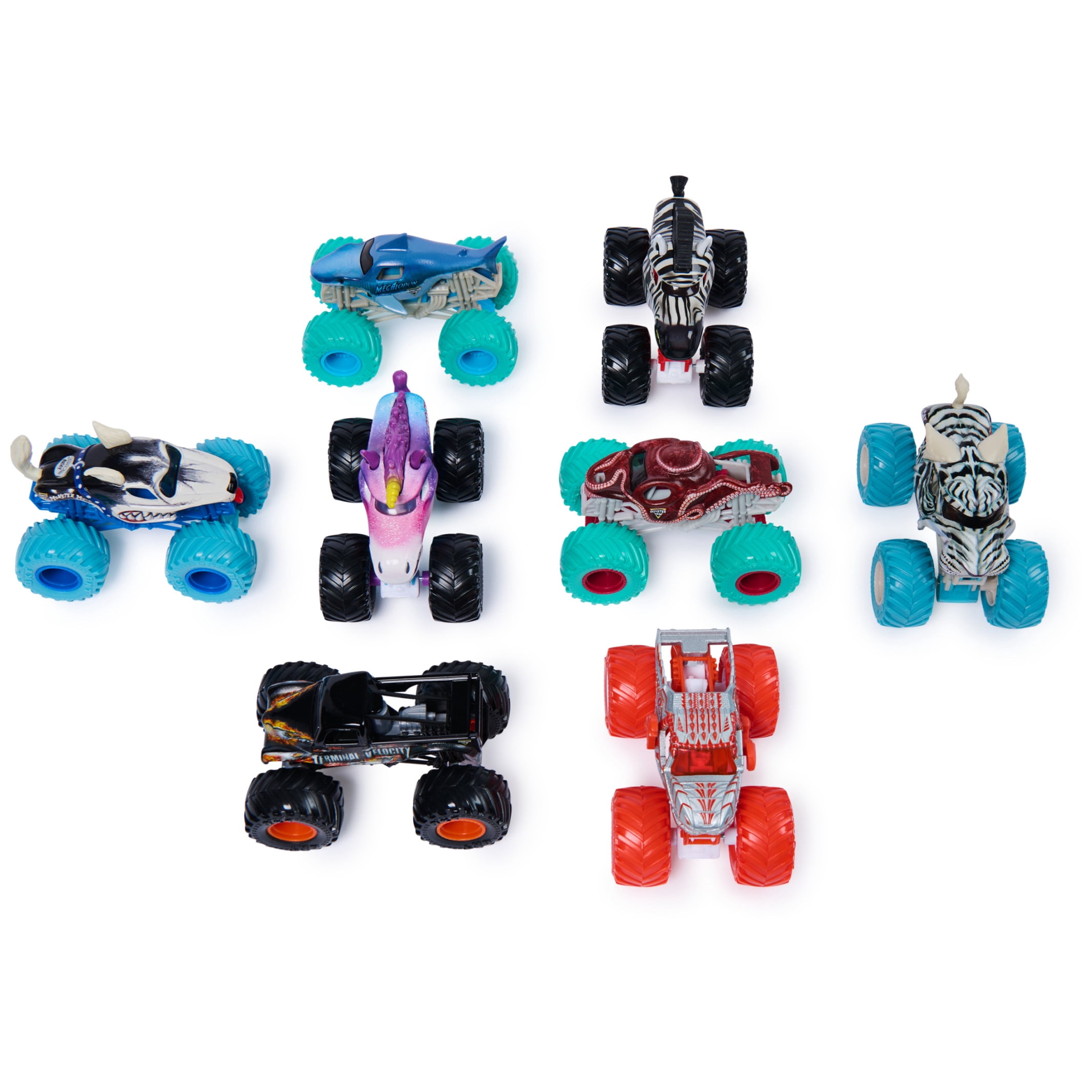 Monster Jam, CATastrophe Vs. Husky Die-Cast Monster Trucks, 1:64 Scale, Kids Toys for Boys Ages 3 and up