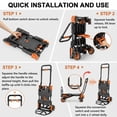 thumbnail image 3 of Adnoom 2-in-1 Folding Hand Truck Heavy Duty, 300 lbs Capacity Utility Cart with 4 Wheels, Retractable Handle Convertible Platform Dolly for Moving Boxes Furniture Luggage, Orange, 3 of 7
