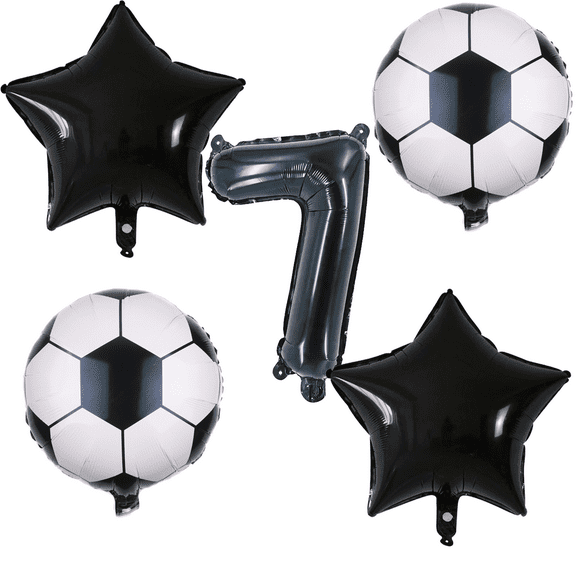 Soccer Party Number 7 Balloon Set Black White Boys Birthday Balloons