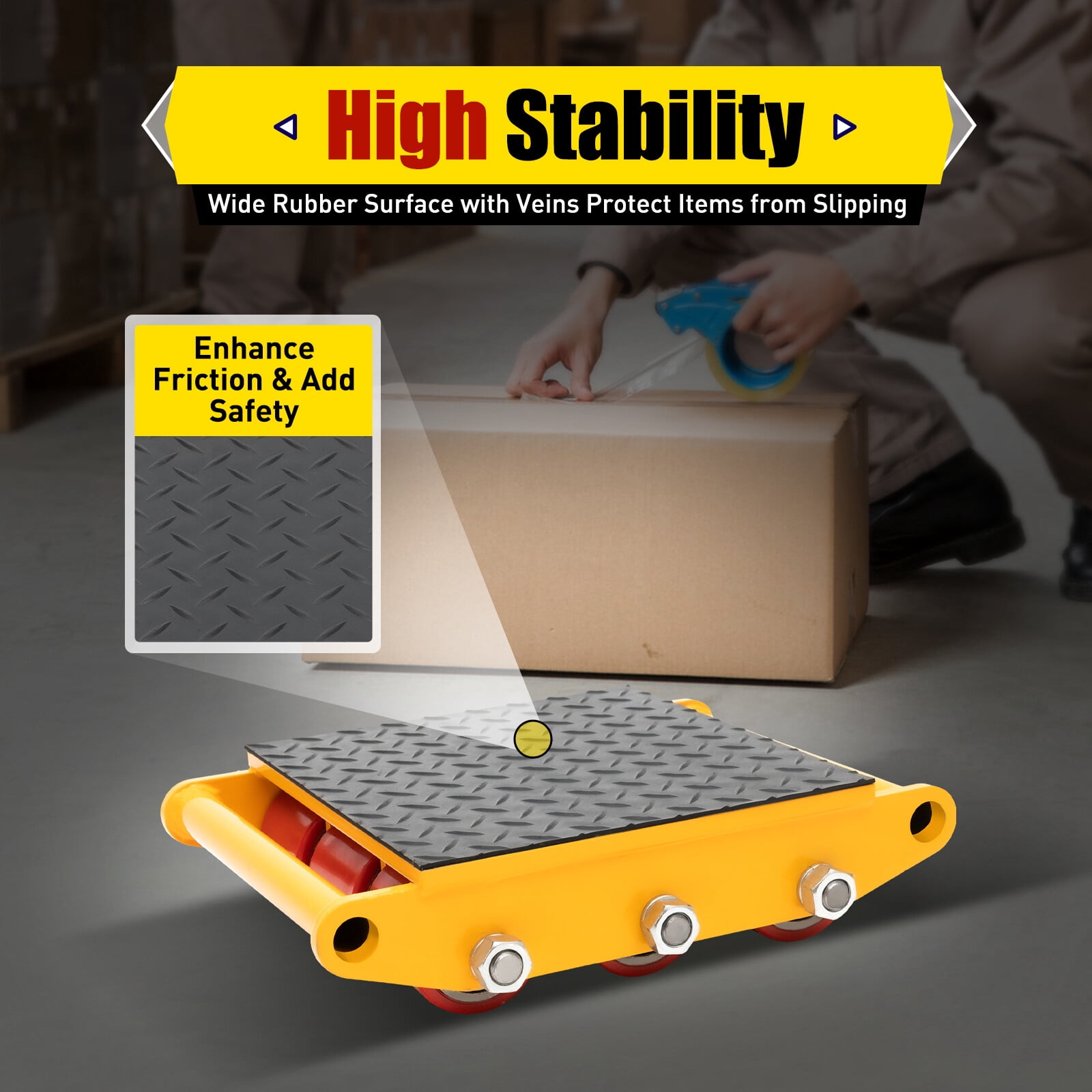 15T Machinery Mover Heavy Machine Dolly Equipment Roller Skates 9 Rollers for Transporting Large And Heavy Objects And Daily Furniture