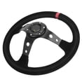 thumbnail image 1 of Universal 35cm 14inch Auto Car Racing Steering Wheel with Horn Aluminum Frame Napped Leather Comfortable  for Most Vehicles Racing Cars, 1 of 7