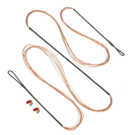 Bow String Replacement,12 Strands Recurve Bowstring with Nock Point for AMO 59" Traditional Recurve Bow, Black Orange