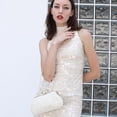 thumbnail image 6 of Women Pearl Clutch Bag Noble Crystal Beaded Evening Bag Wedding Clutch with Pearl Chain, 6 of 8