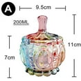 thumbnail image 2 of Embossed Clear Glass Apothecary Jar with Lid, Candy Jar Wedding Candy Buffet Jar Crystal Jewelry Box Food Jar 6 Oz, 2 of 3