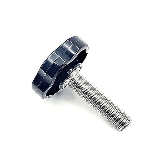 3/8" x 1 1/2" Thumb Screw Bolts Black Round 6 Point Rosette Clamping Knob Plastic Cap Stainless Steel 3/8"-16 Standard Thread (4 Pack)