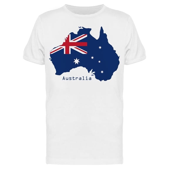 Australian Map W/ Flag Texture Tee Men's -Image by Shutterstock
