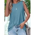 thumbnail image 6 of Women's Sleeveless Tank Tops T-Shirts Loose Crew Neck Basic Blouses Tunic for Casual Summer Blue XL, 6 of 8