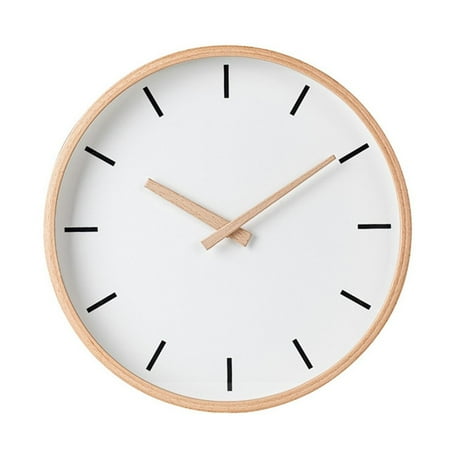 clock operated battery silent inch quartz wooden round walmart clocks