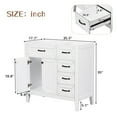 thumbnail image 3 of Tcbosik 36" Bathroom Vanity Base, Modern Wood Storage Cabinet with Doors, 3 Drawer, White, 3 of 10