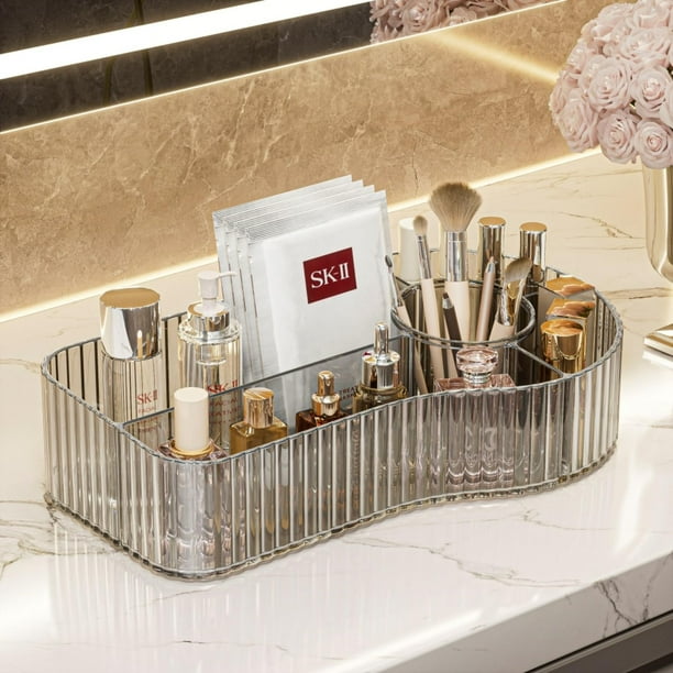 Organizador de maquillaje BVGDGSD para encimera, acrílico, 5 compartimentos